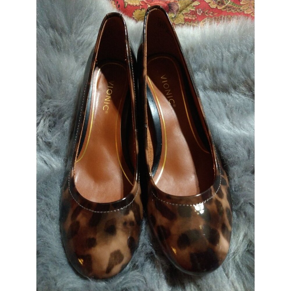 Leopard Print Block Heel Pumps By Vionic - Womens… - image 2